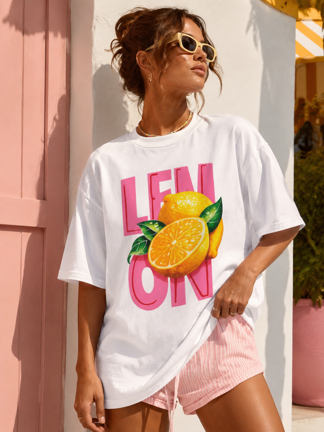 Lemon Mood Heavy Oversized Tee by See Life My Way