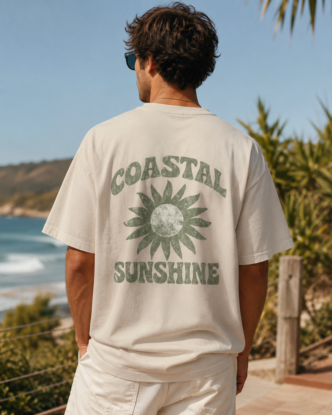 Coastal Sunshine Heavy Oversized Tee by See Life My Way