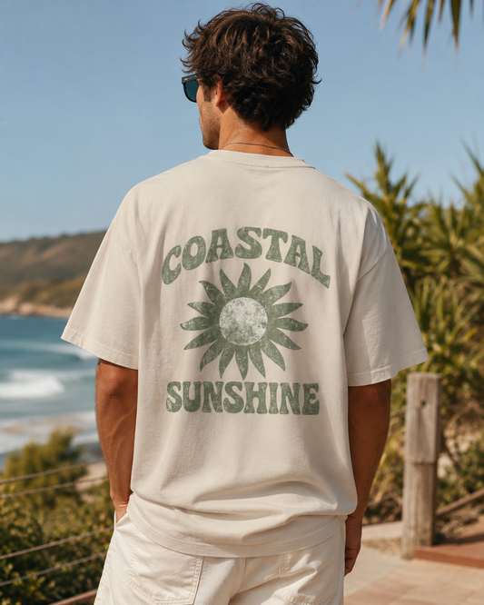 Coastal Sunshine Heavy Oversized Tee by See Life My Way