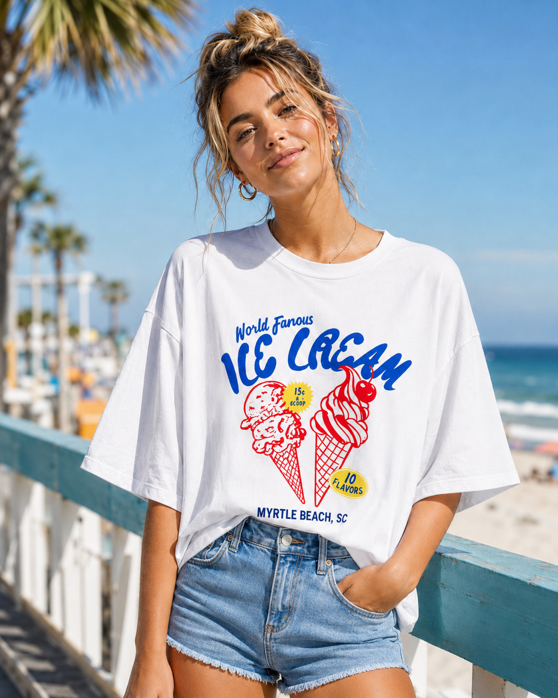 Sweet Summer Scoop Heavy Oversized Tee by See Life My Way