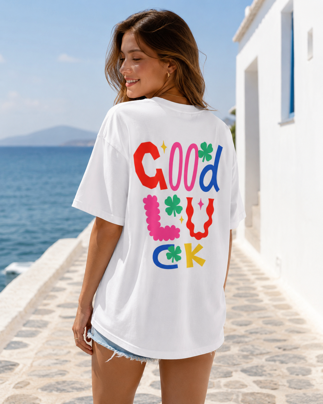 Good Luck Energy Heavy Oversized Tee by See Life My Way